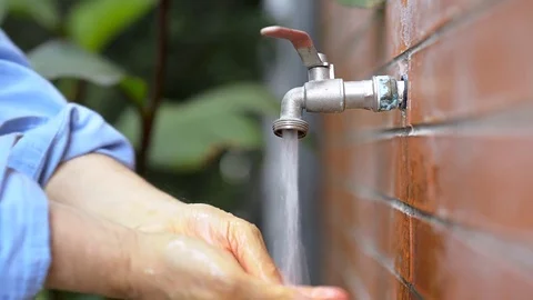 Man washing his hands. Stock Footage 77558643