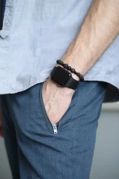 Man with watch Stock Photos