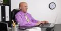 Man Watch Video Smile Office Businessman Navigate Laptop Entertainment Relaxed 4k or 4k+ Resolution
