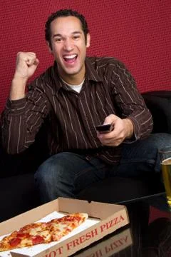 Man watching game Stock Photos