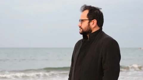 Man watching sea Stock Footage 168393074