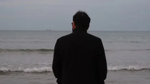 Man watching sea Stock Footage 169748545