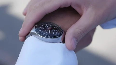 The man is watching the time Stock Footage 81264114