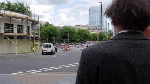 Man watching traffic as timelapse. Video stock 81333899
