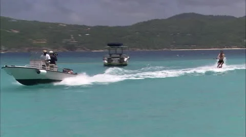 Man water skiing Stock Footage 22667682