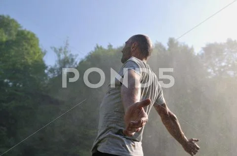 Man waterfall Stock Photos