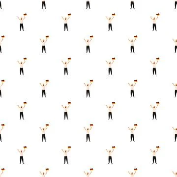 Man waving german flag repeating in a seamless pattern 库存插图