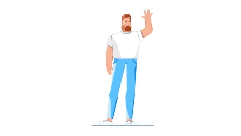 Man Waving Hand Background 2D Animation Vidéo 277274502
