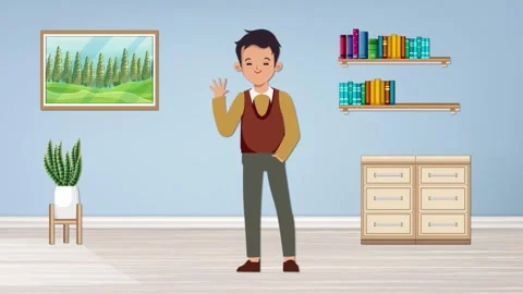 Man is waving hand Stock Footage 268575330