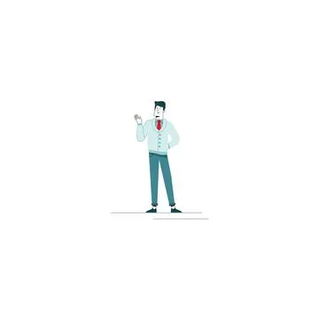 Man waving hand Stock Illustration