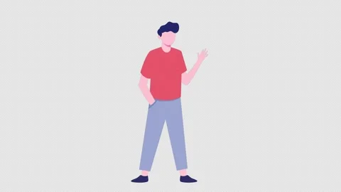 A Man Waving Hands Animation 4K On Alpha 스톡 동영상 296261490