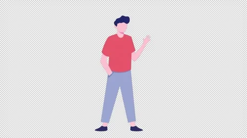 A Man Waving Hands Animation HD On Alpha 스톡 동영상 296261474