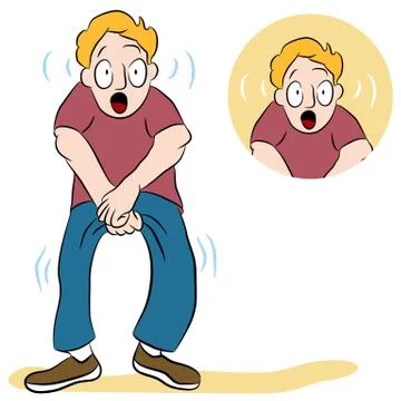 Man with a weak bladder Stockillustratie