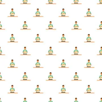 Man wearing apron cooking or preparing food pattern イラスト素材