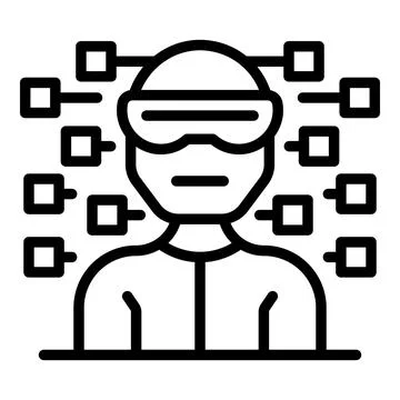 Man wearing augmented reality glasses experiencing data flow Stock Illustration