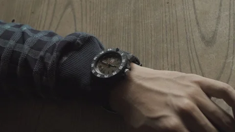 A man wearing a black watch Stock Footage 129493408