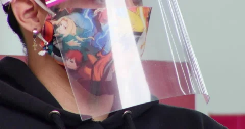 Man wearing face shield, reopen business safely after covid closures Stock Footage 132604640