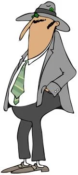 Man wearing a fedora Stock Illustration