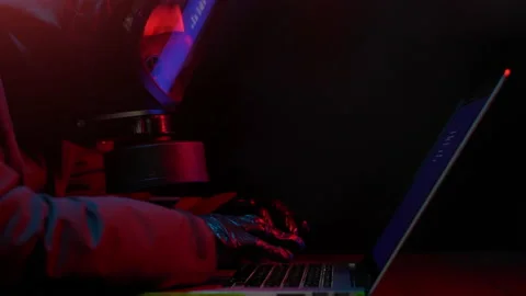 Man wearing gas mask working with laptop, apocalypse or armageddon concept. Stock Footage 132828075