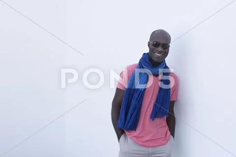 Man Wearing Scarf And Sunglasses, Smiling, Portrait