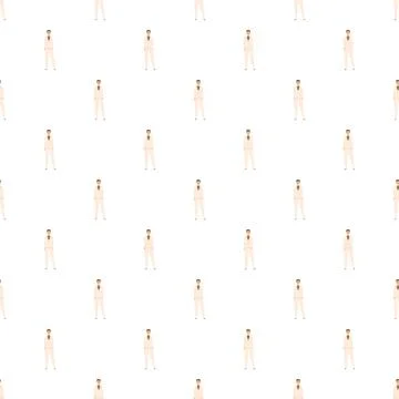 Man wearing suit seamless pattern design Stock Illustration