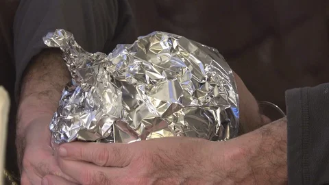 Man wearing a tinfoil hat Stock-Footage 106474623