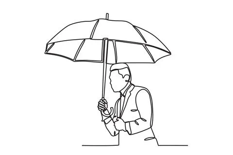 A man wearing an umbrella Stock Illustration