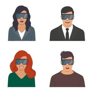 Man wearing virtual reality headset. vector illustration Stock Illustration