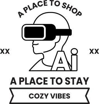 A man wearing a virtual reality headset Stock Illustration