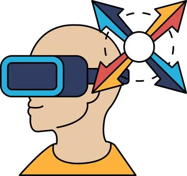 A man wearing a virtual reality headset Stock Illustration