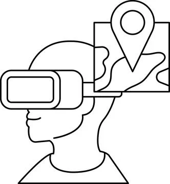 A man wearing a virtual reality headset Stock Illustration