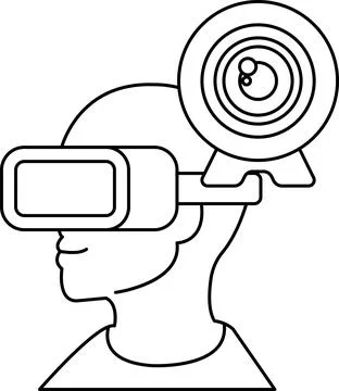 A man wearing a virtual reality headset Stock Illustration