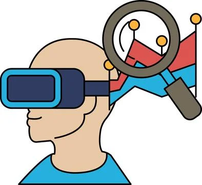 A man wearing a virtual reality headset Stock Illustration