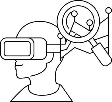 A man wearing a virtual reality headset Stock Illustration