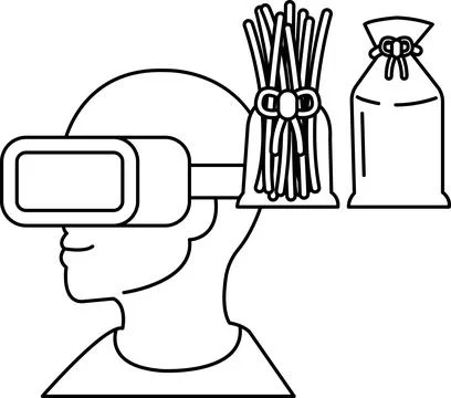 A man wearing a virtual reality headset Stock Illustration