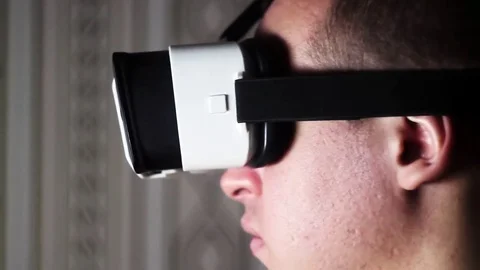 Man Wearing VR Headset Stock Footage 70631797