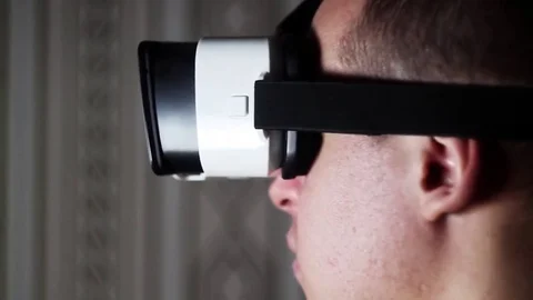 Man Wearing VR Headset Stock Footage 70631903