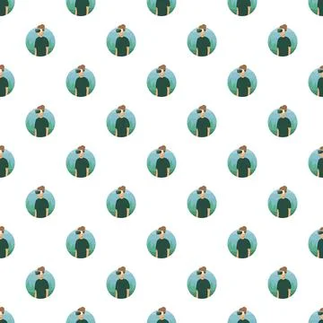Man wearing vr headset seamless pattern Illustrazione stock