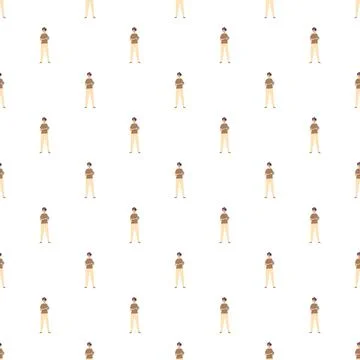 Man wearing vr headset seamless pattern Stock Illustration