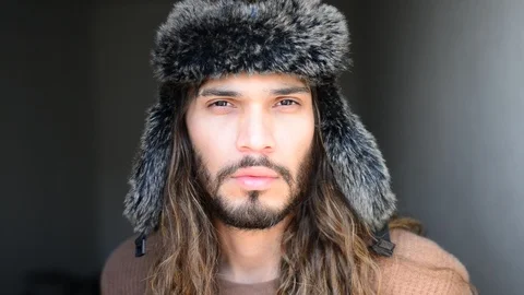 Man wearing winter hat Stock Footage 118209674