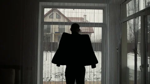 The man wears the jacket Stock Footage 102121965