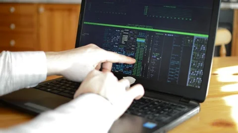 Man web developer on internet business, web development coding Stock Footage 171571093