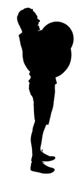 Man weight lifter with weight in front of chest Stock Illustration