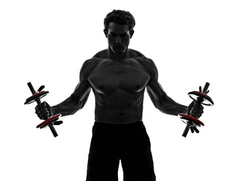 Man weights body builders training  exercises Fotos de archivo