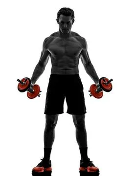 Man weights body builders training  exercises Fotos de archivo