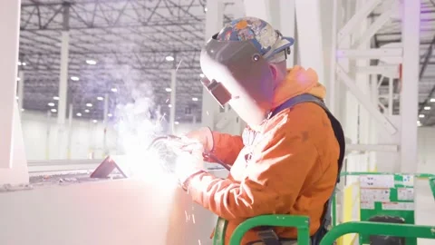 Man welding a beam Stock Footage 229654203