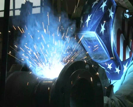 Man Welding in Factory 2 Stock Footage 284493