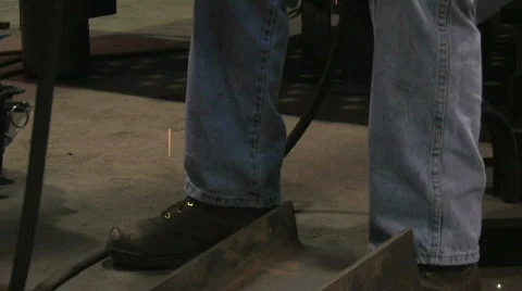 Man Welding in Factory 3 Stock Footage 281606