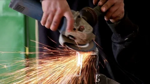 Man Welding in Factory Video stock 75332535