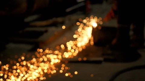 The man is welding at the factory Stock Footage 103182044